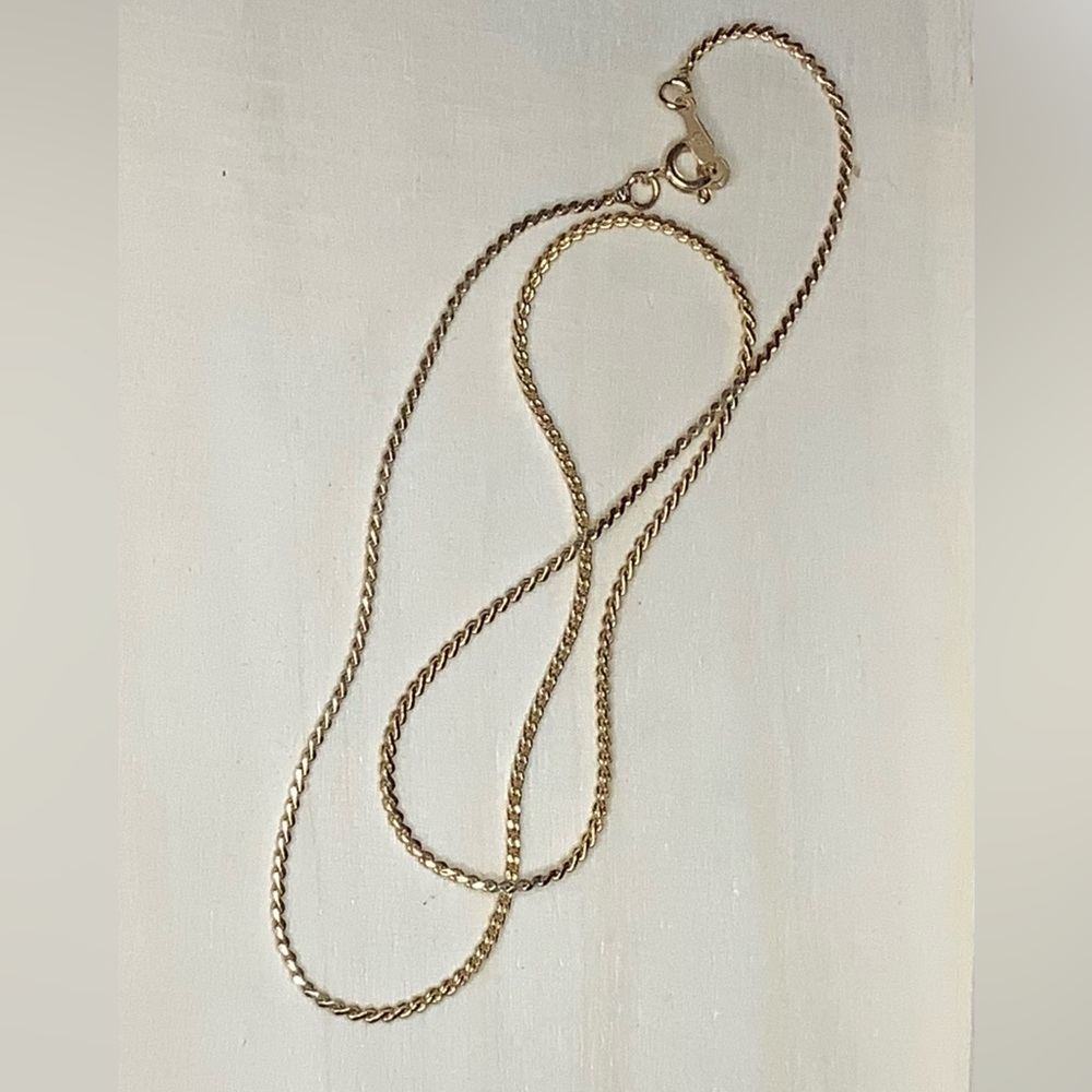 NWOT GOLD FILLED flat serpentine chain vintage 15” ALPHA